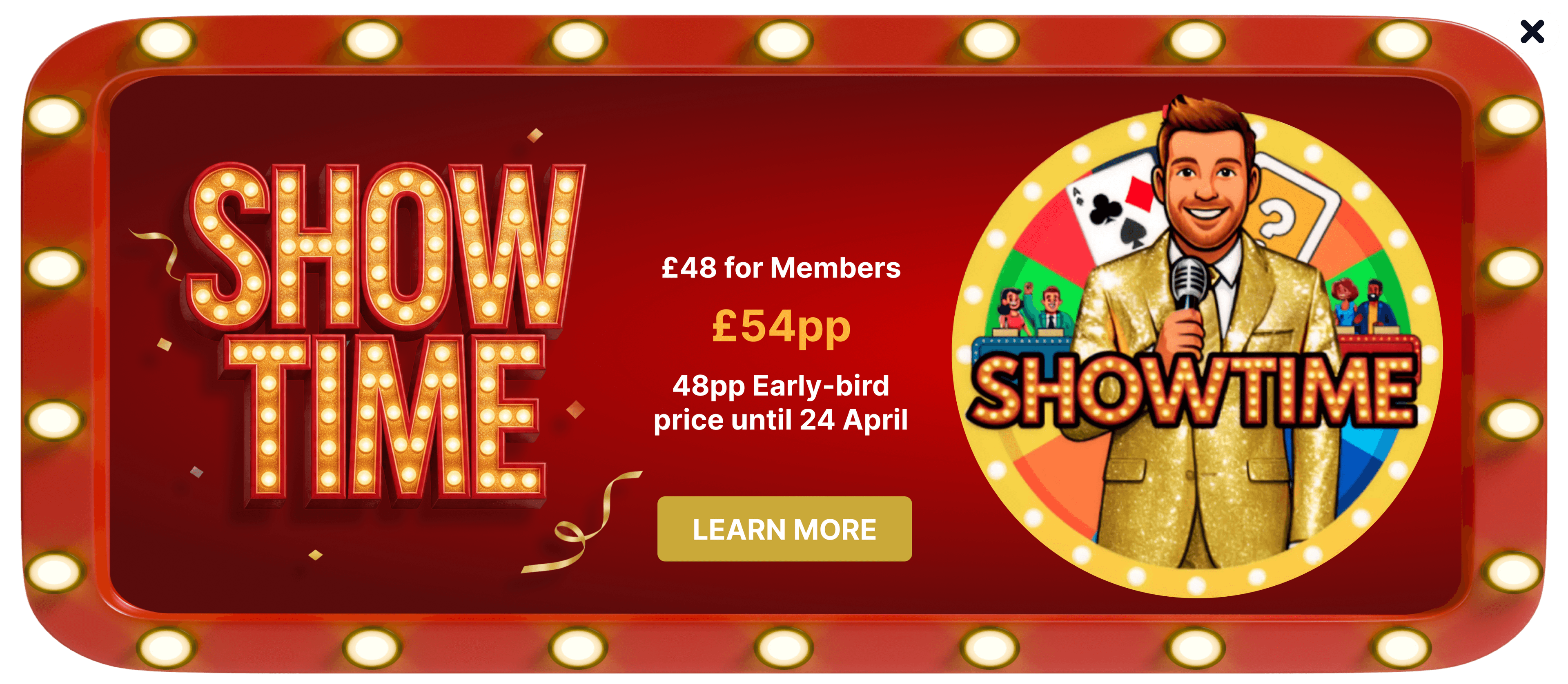 Showtime at The Warren — member and early-bird pricing